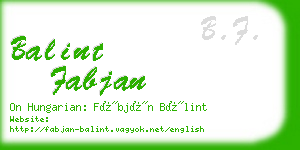 balint fabjan business card